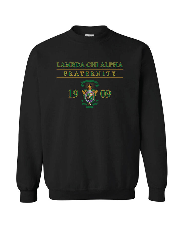 Fraternity Crest Black Crewneck