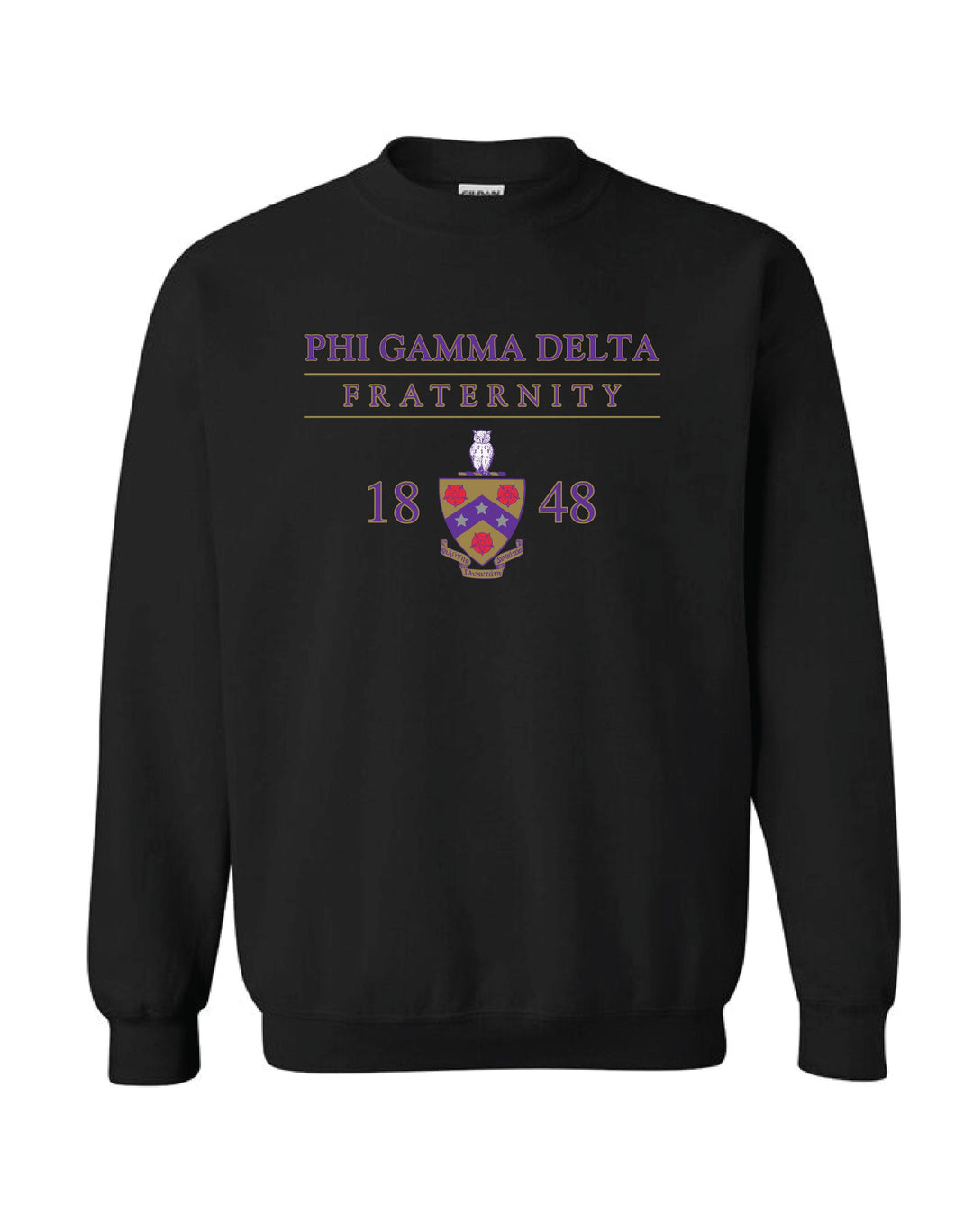 Fraternity Crest Black Crewneck