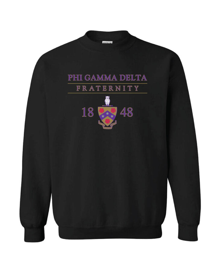 Fraternity Crest Black Crewneck