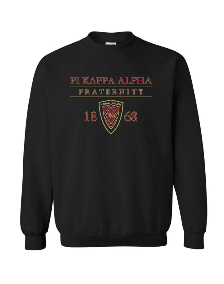 Fraternity Crest Black Crewneck