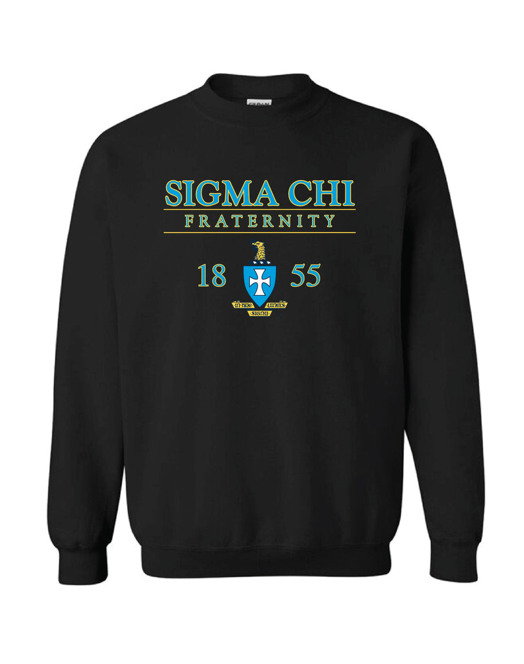 Fraternity Crest Black Crewneck