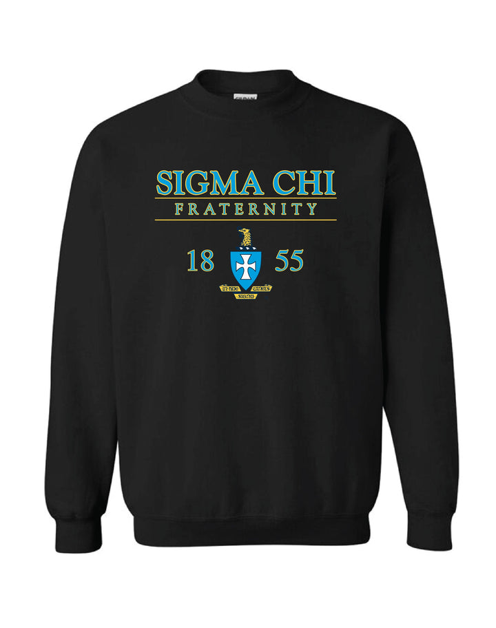 Fraternity Crest Black Crewneck