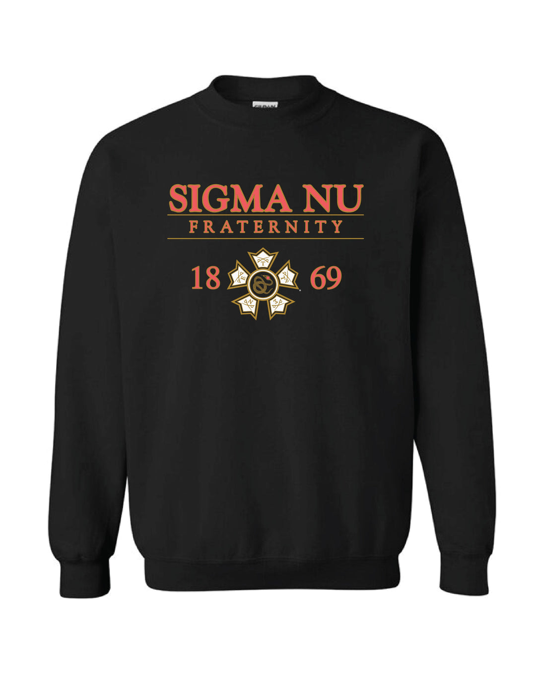 Fraternity Crest Black Crewneck