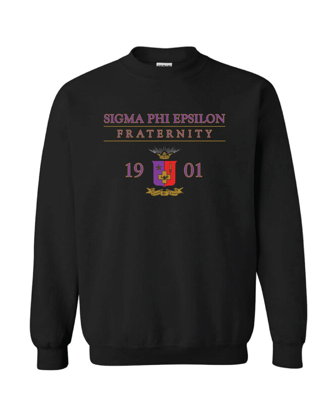 Fraternity Crest Black Crewneck