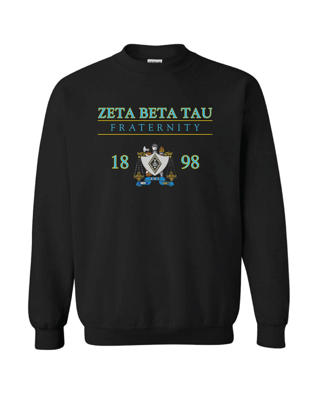 Fraternity Crest Black Crewneck