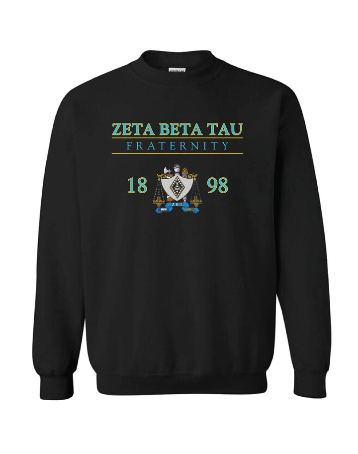 Fraternity Crest Black Crewneck