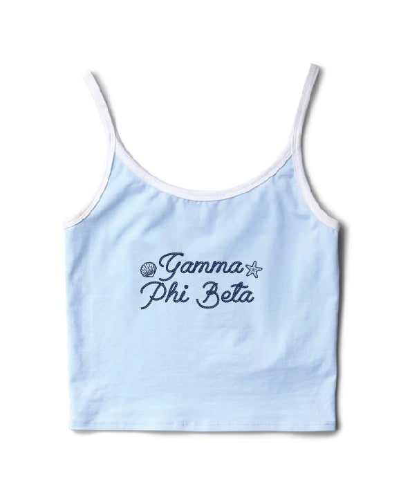 Seashell Arctic Blue/White Sorority Contrast Tank