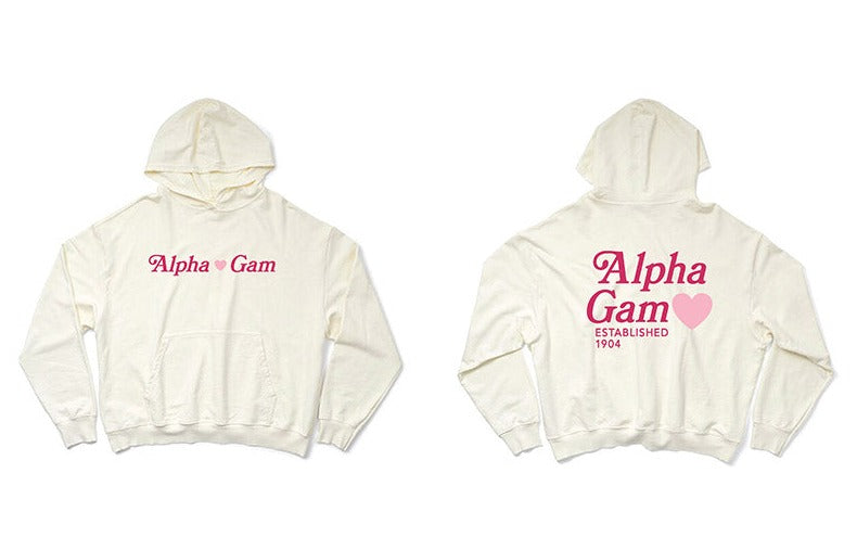 Alpha Gamma Delta Vanilla Ice Light Weight Heart Hoodie
