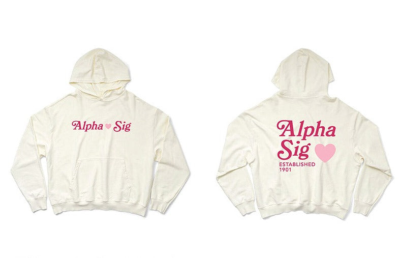 Alpha Sigma Alpha Vanilla Ice Light Weight Heart Hoodie