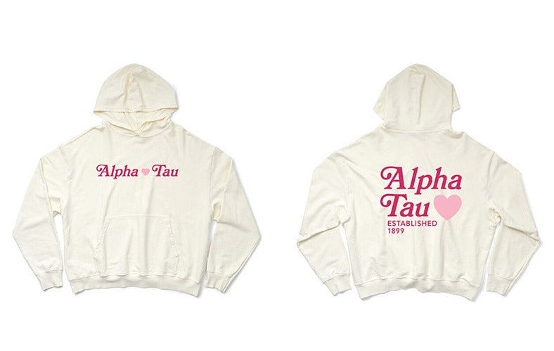 Alpha Sigma Tau Vanilla Ice Light Weight Heart Hoodie