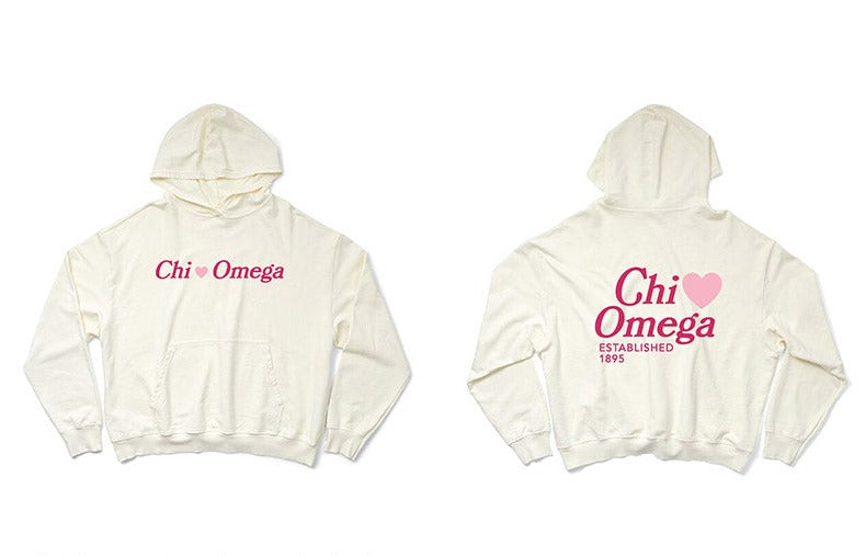 Chi Omega Vanilla Ice Light Weight Heart Hoodie