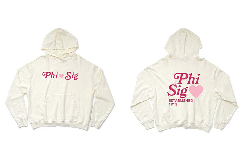 Phi Sigma Sigma Vanilla Ice Light Weight Heart Hoodie