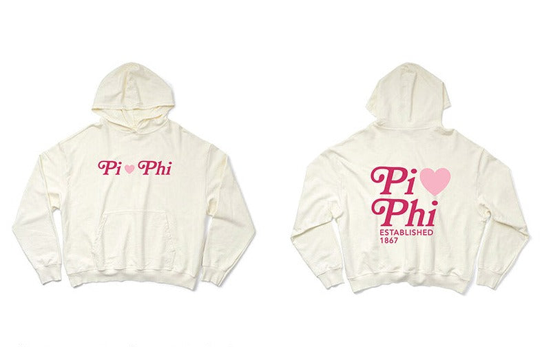 Pi Beta Phi Vanilla Ice Light Weight Heart Hoodie