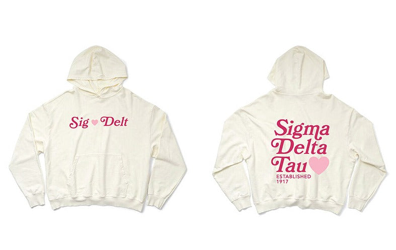 Sigma Delta Tau Vanilla Ice Light Weight Heart Hoodie