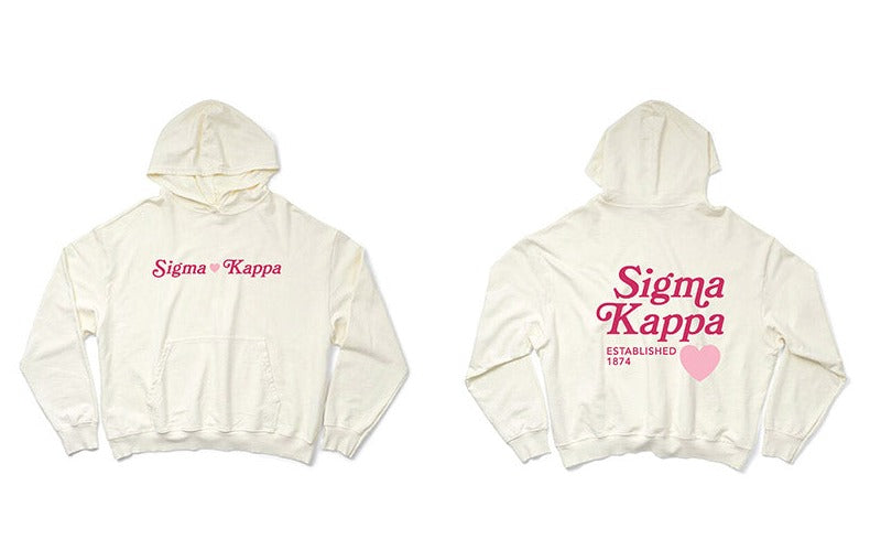 Sigma Kappa Vanilla Ice Light Weight Heart Hoodie
