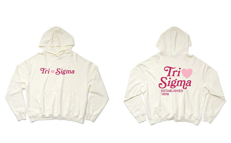 Sigma Sigma Sigma Vanilla Ice Light Weight Heart Hoodie