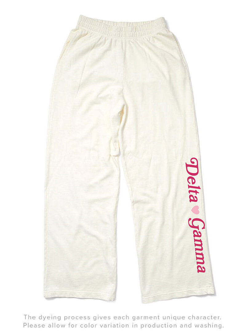 Delta Gamma Vanilla Ice Light Weight Heart Wide Leg Pants