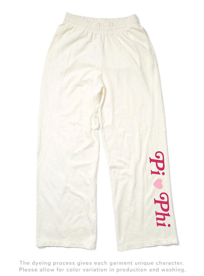 Pi Beta Phi Vanilla Ice Light Weight Heart Wide Leg Pants