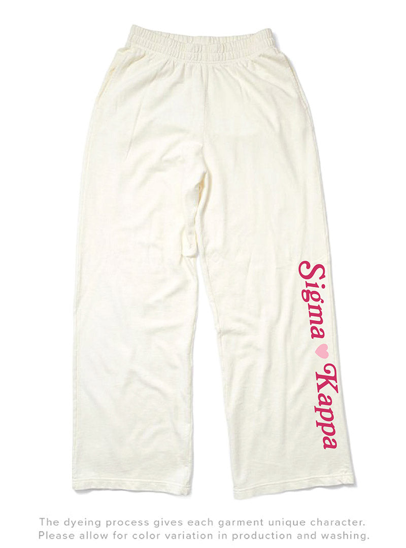 Sigma Kappa Vanilla Ice Light Weight Heart Wide Leg Pants