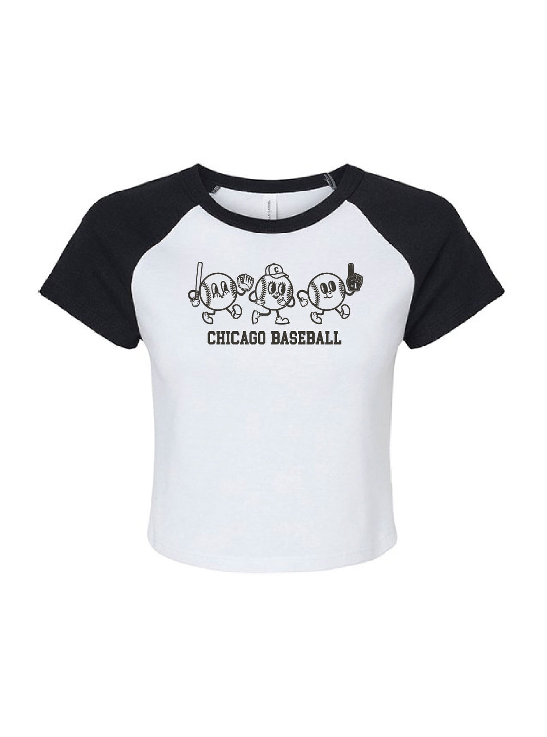 Chicago Black/White Baseball Raglan Baby Tee