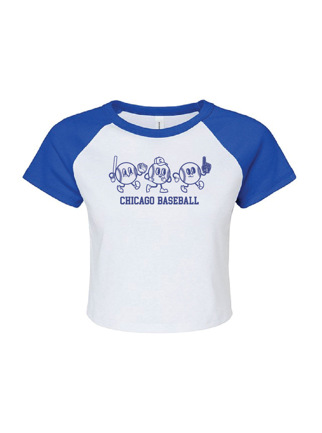 Chicago Blue/White Baseball Raglan Baby Tee