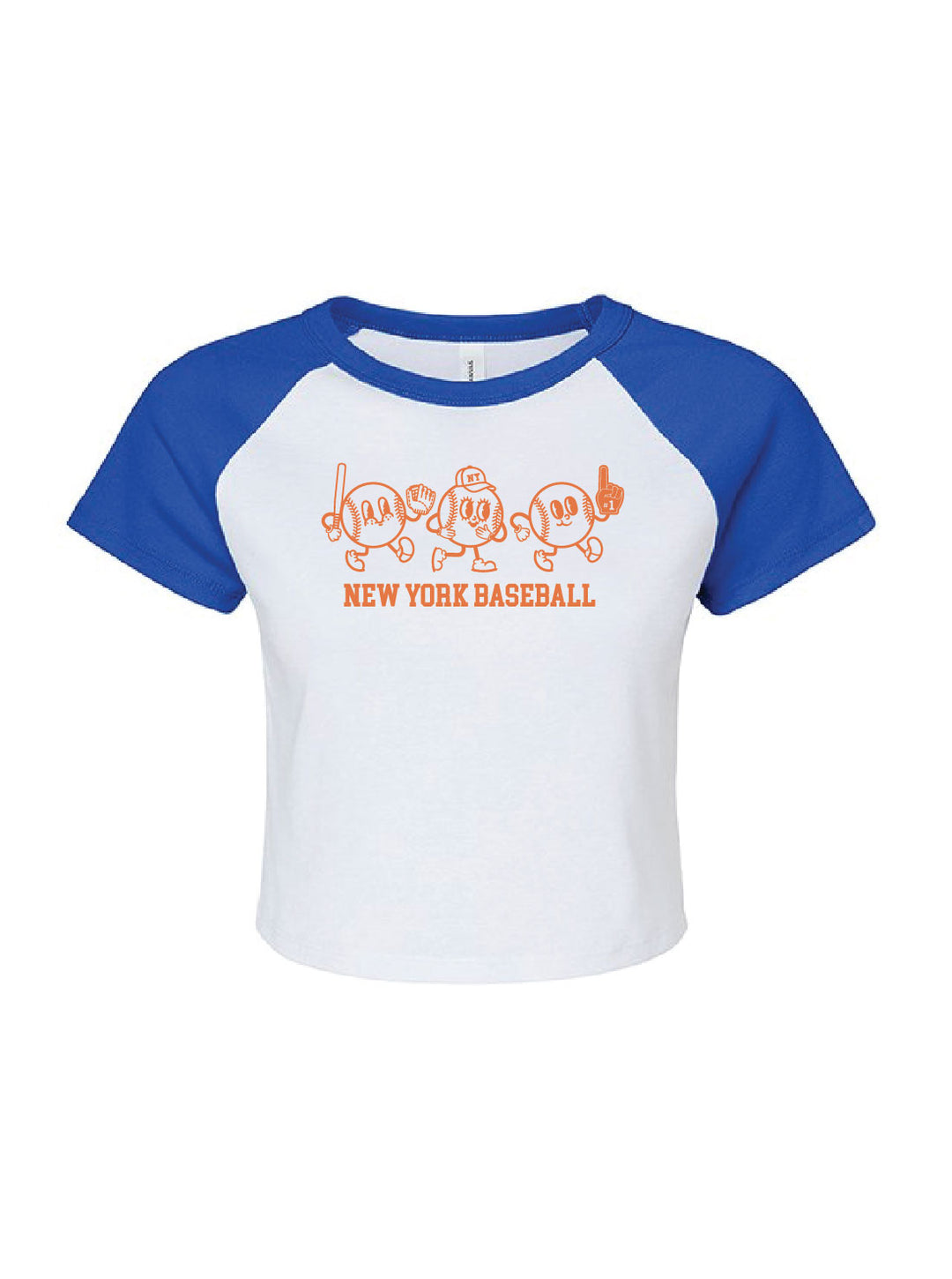 New York Blue/Orange Baseball Raglan Baby Tee