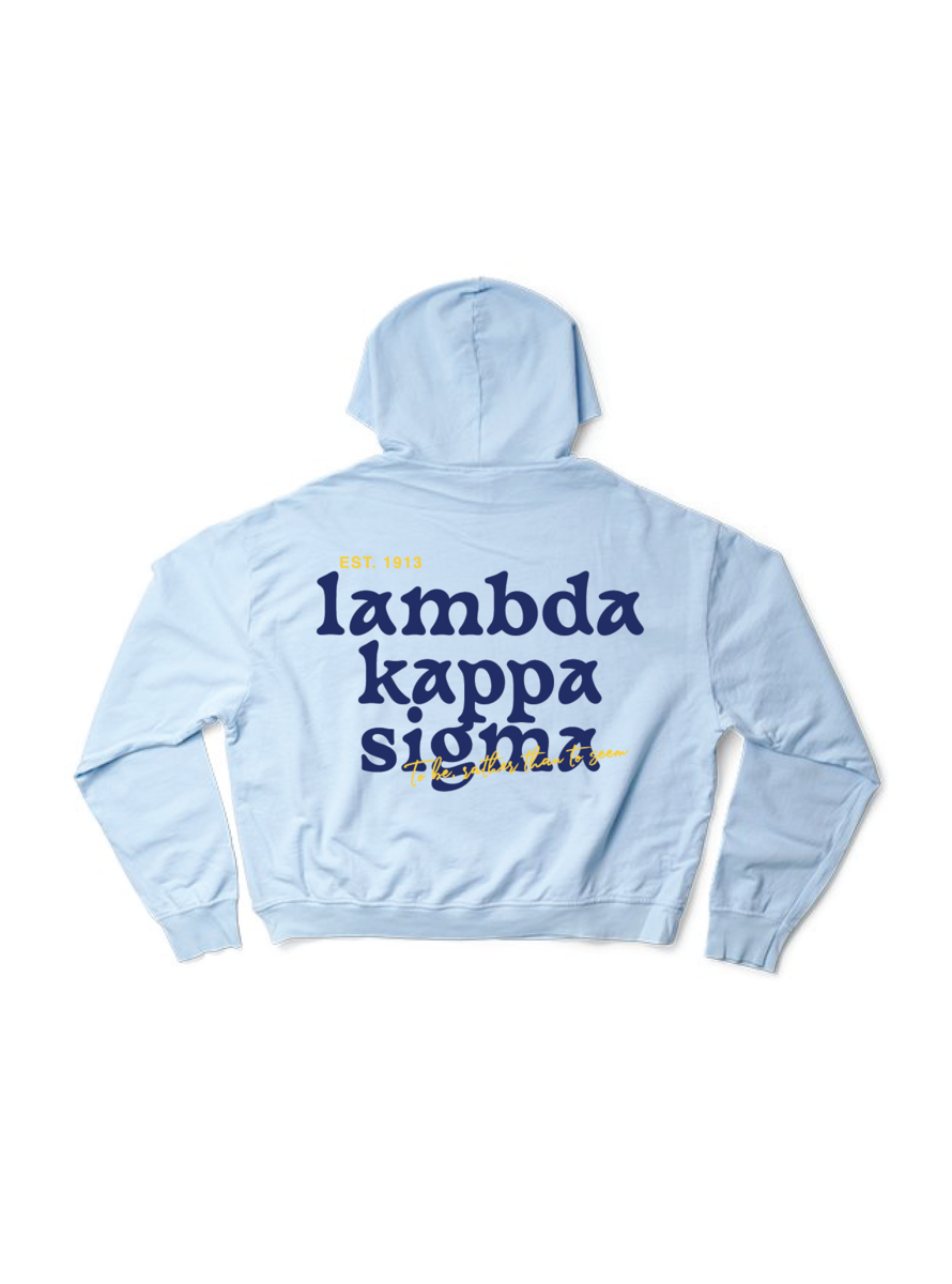 Lambda Kappa Sigma Arctic Blue Mix Type Light Weight Hoodie