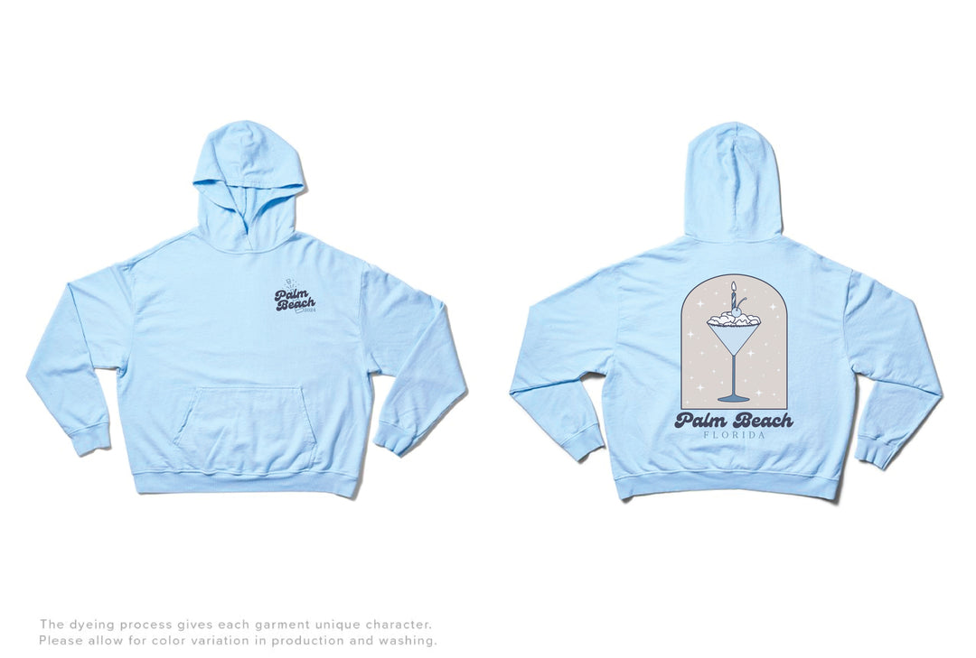 Arctic Blue Palm Beach Light Weight Hoodie