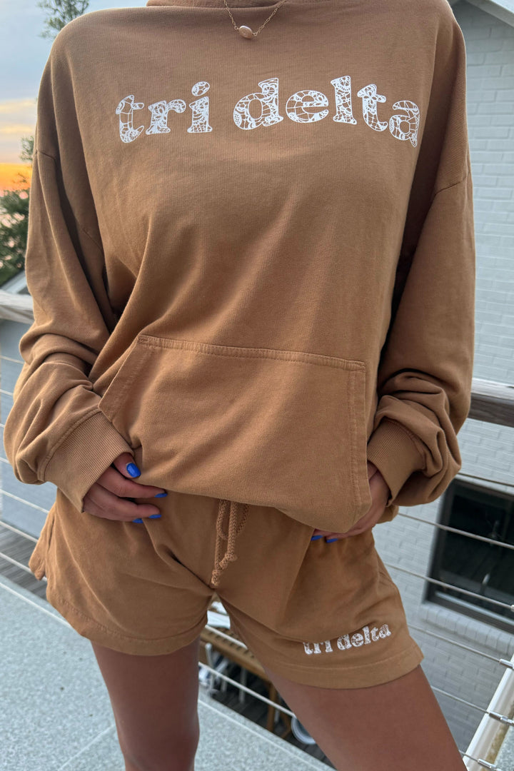 Lace Print Caffeine Sorority Light Weight Hoodie