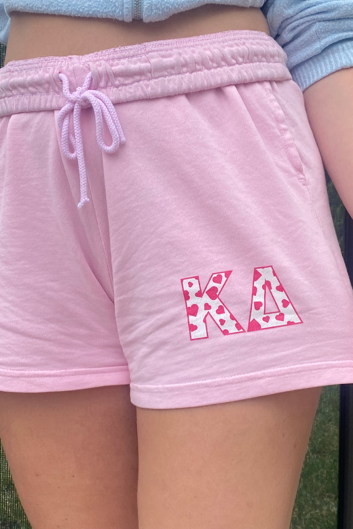 Bubblegum Heart Set Sorority Light Weight Shorts
