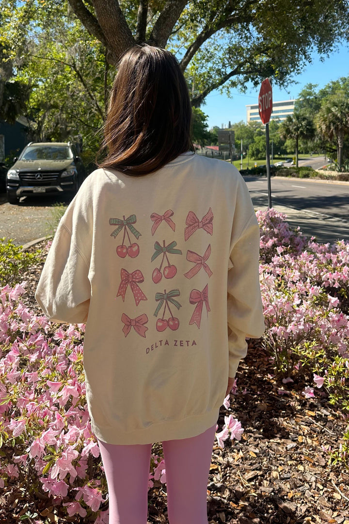 Life Is Good Cherries & Bows Sorority Crewneck