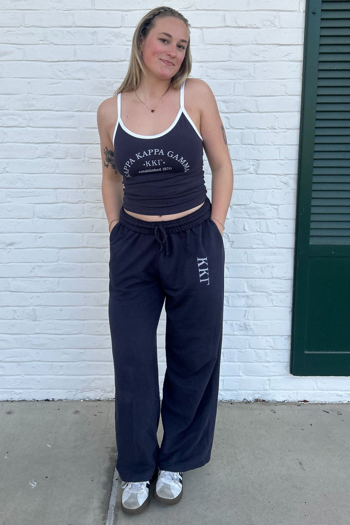 Midnight Sky Simple Light Weight Sorority Wide Leg Pants