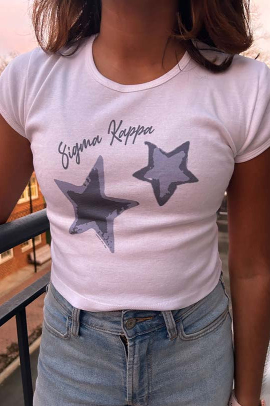 Twin Stars Sorority Baby Tee
