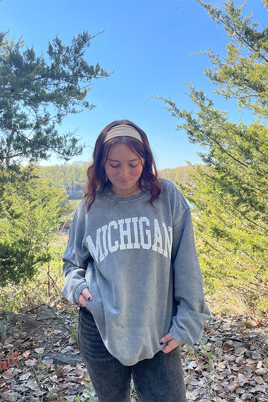 Michigan Corded Crewneck