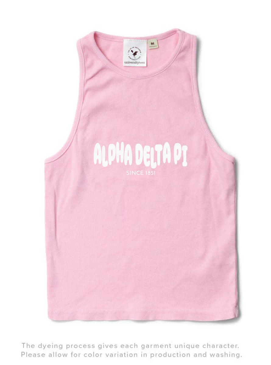 UNA ADPi Matching Summer Set Tank - Bubblegum