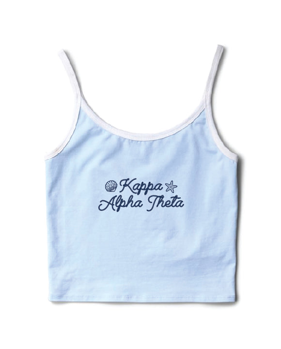 Seashell Arctic Blue/White Sorority Contrast Tank