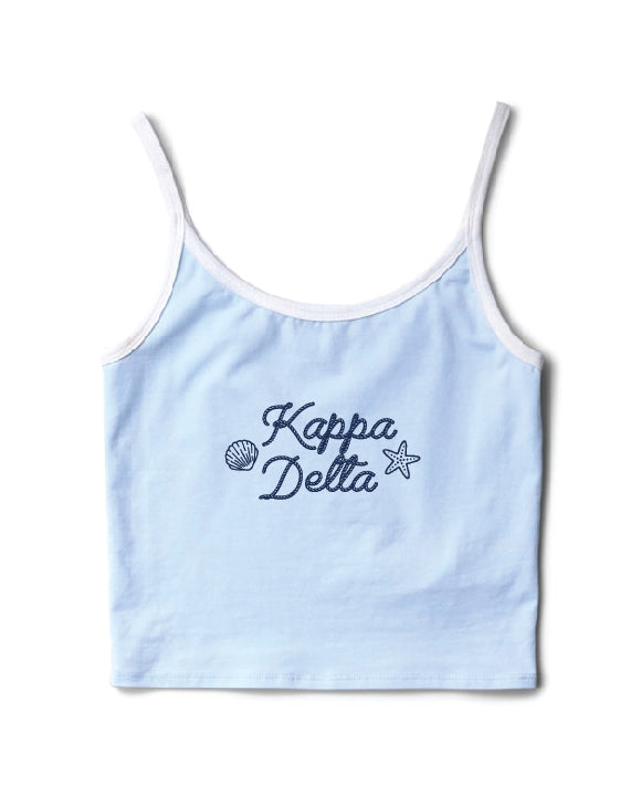 Seashell Arctic Blue/White Sorority Contrast Tank