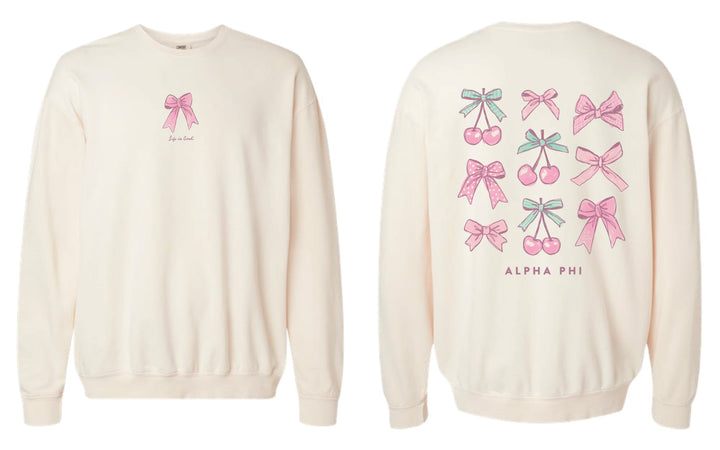 Life Is Good Cherries & Bows Sorority Crewneck