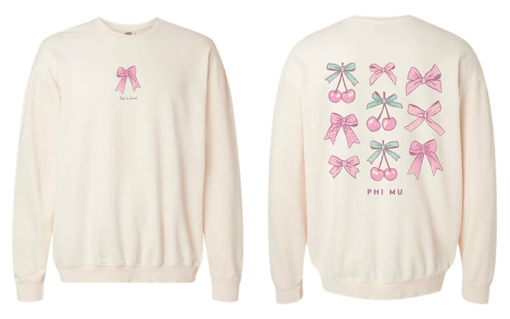 Life Is Good Cherries & Bows Sorority Crewneck