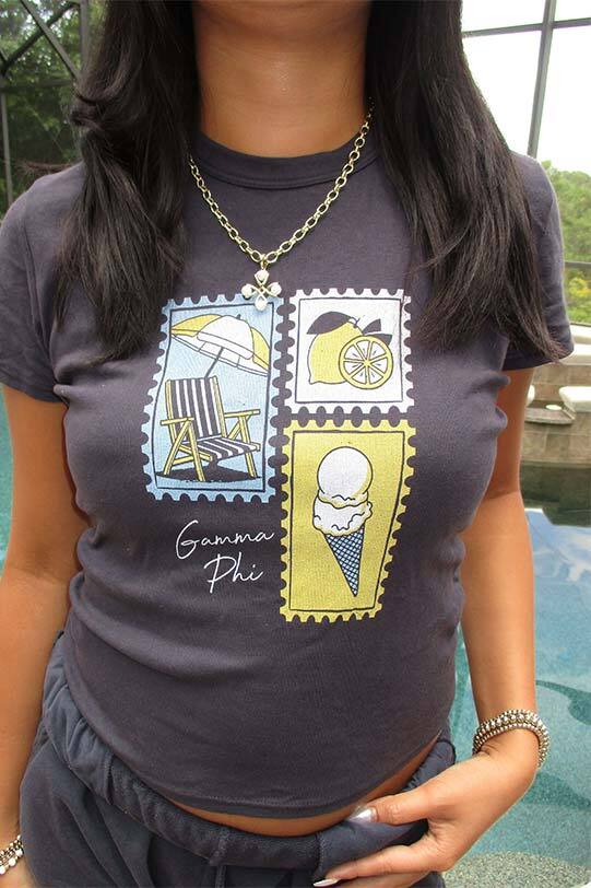 Lemoncello Stamp Midnight Sky Sorority Baby Tee
