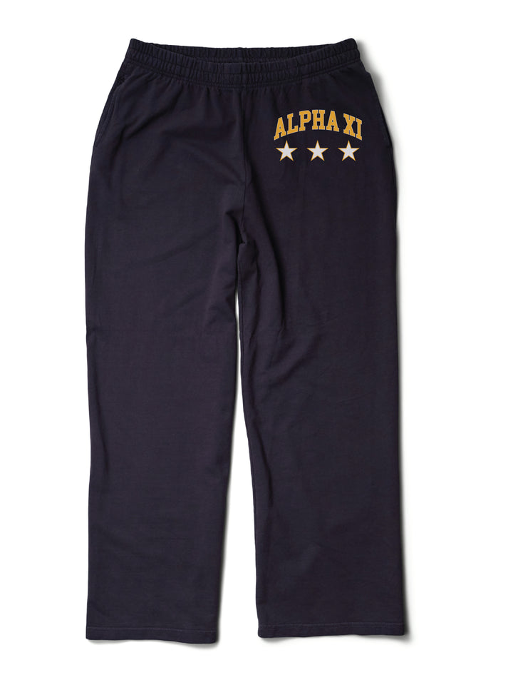Midnight Sky Varsity Stars Light Weight Sorority Wide Leg Pants