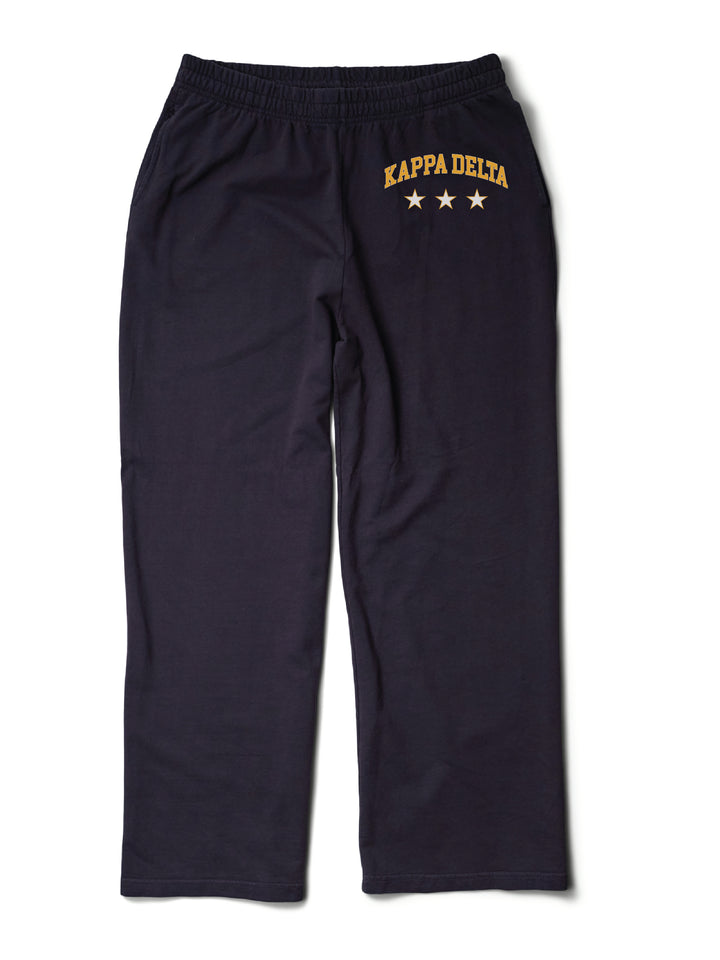 Midnight Sky Varsity Stars Light Weight Sorority Wide Leg Pants