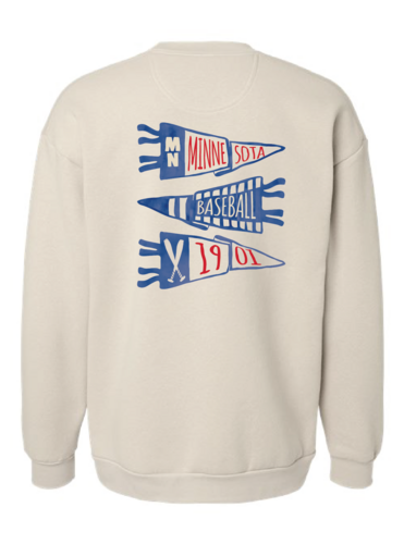 Minnesota Baseball Pennant Crewneck & Tee