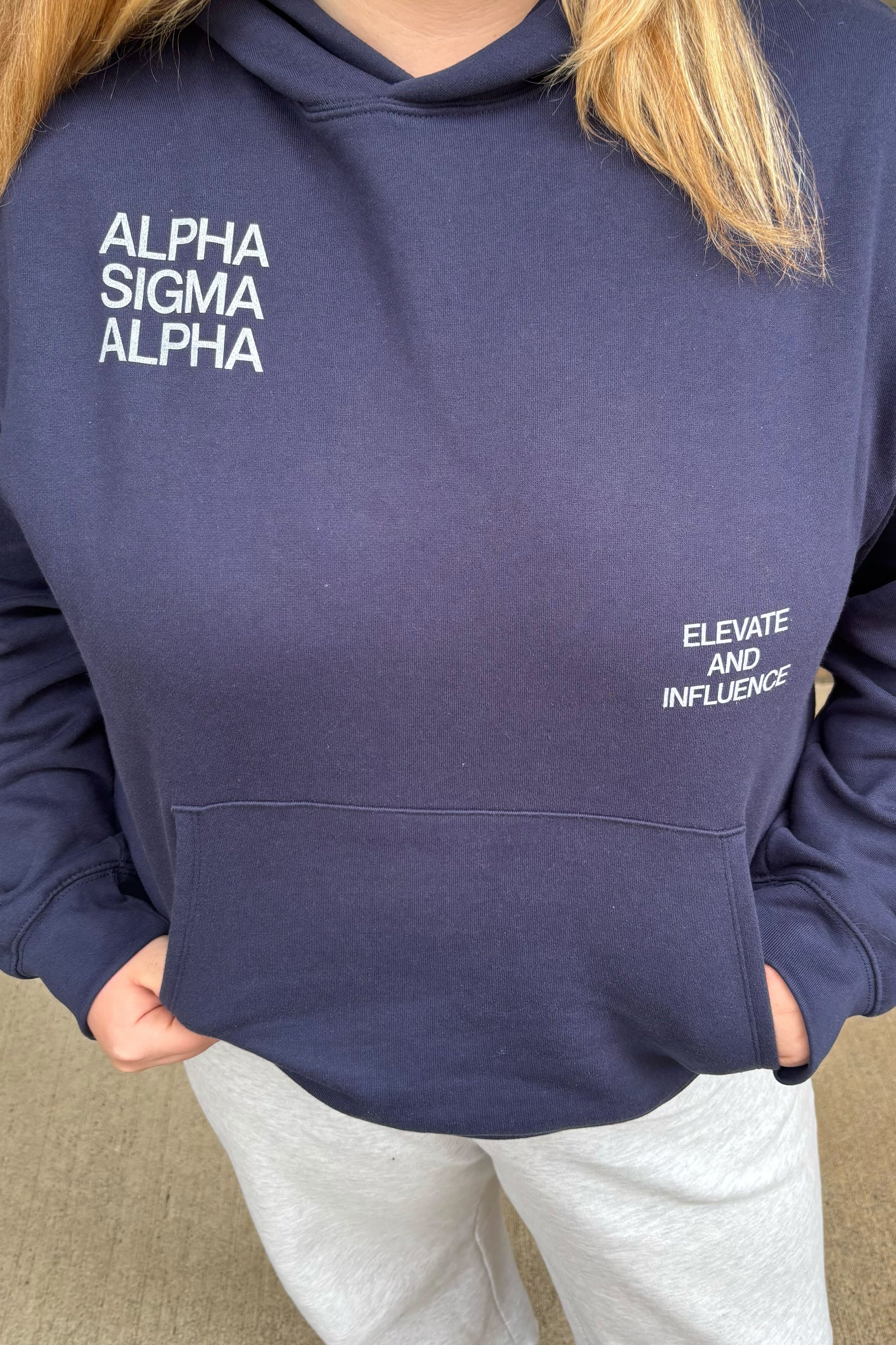 Motto Navy Heavy Weight Sorority Hoodie - University Tees