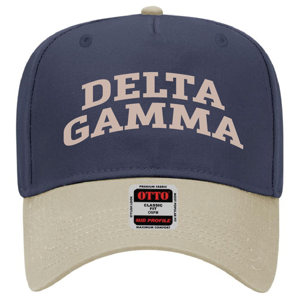 Khaki/Navy Two-Toned Embroidered Sorority Hat