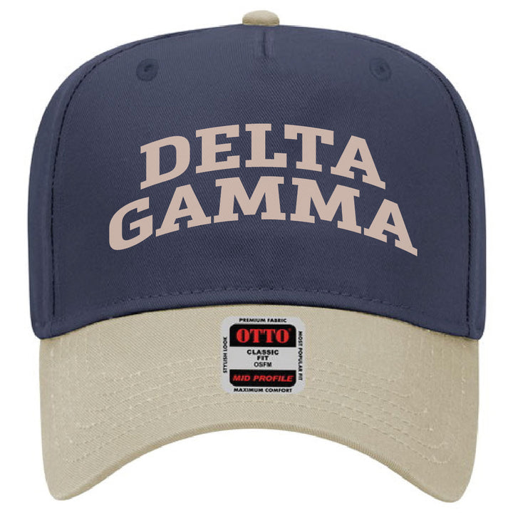 Khaki/Navy Two-Toned Embroidered Sorority Hat