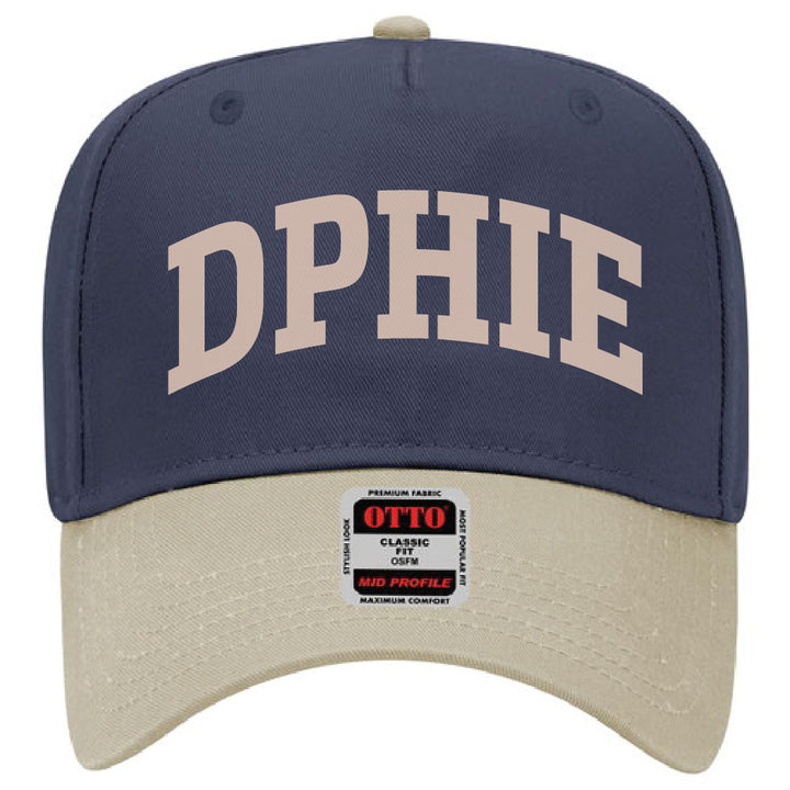 Khaki/Navy Two-Toned Embroidered Sorority Hat