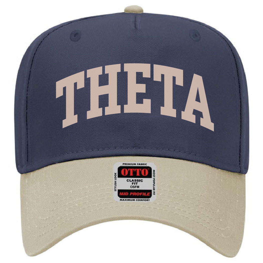 Khaki/Navy Two-Toned Embroidered Sorority Hat