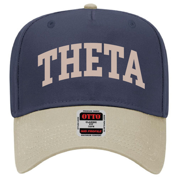 Khaki/Navy Two-Toned Embroidered Sorority Hat
