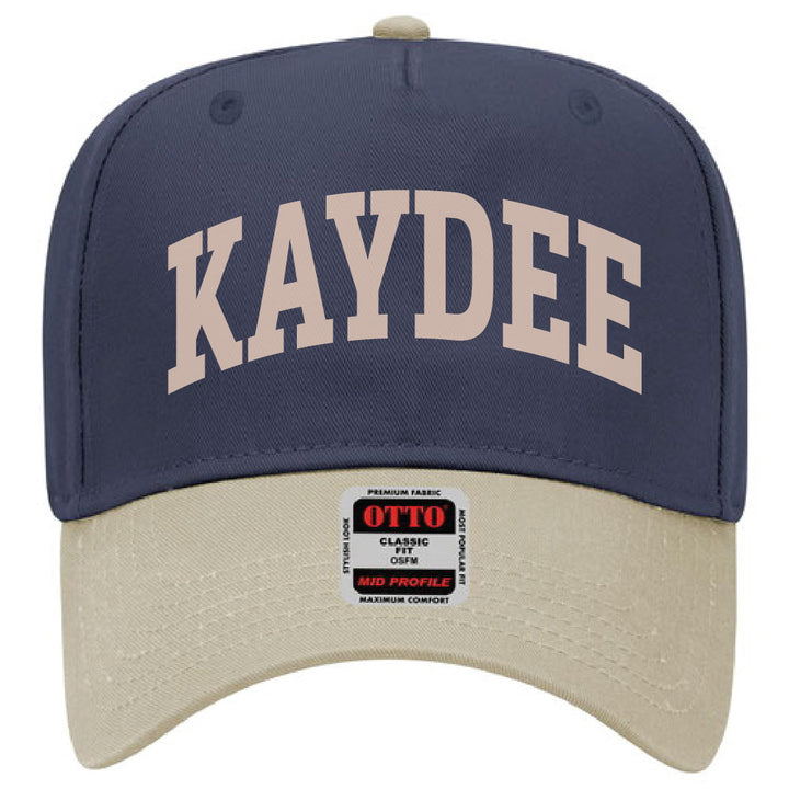 Khaki/Navy Two-Toned Embroidered Sorority Hat